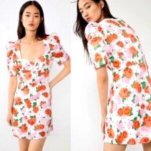 Zara Floral Puff Sleeve Dress